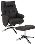 Celia Herbert Grey Fabric Accent Armchair with ottoman