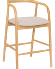 Fiordland Barstool with wood frame and fabric seat