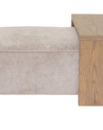 Jackie - Cream Fabric & Wood Coffee Table