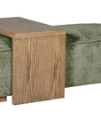 Jackie Green Fabric ottoman and Wood Coffee Table