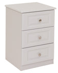 Jupiter Grey 3 Drawer Bedside Locker with silver handles