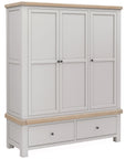 Kilronan Grey and Oak Triple Wardrobe With 2 Drawers