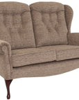 Lynton Fabric 2 Seater with tall walnut legs