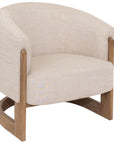 Palma Cream fabric And Oak base Armchair