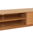 Rathnew Entertainment Unit with 2 doors black handles and shelves
