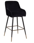 Sauron Black Velvet Counter Stool