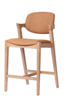 Simpson Cognac Faux Leather Barstool