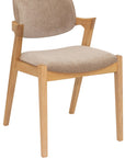 Simpson Cream fabric and Oak base Dining Chair