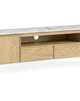 Tina Marble Large Entertainment Unit witth 2 doors and 2 drawers and a shelf