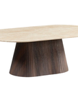 Vienna Oval Coffee Table wood and faux marble