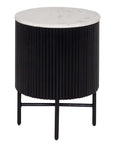 Balla black 1 door Bedside Locker with marble top