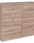 Eden oak finish 6 Drawer Chest with silver handles