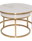 Laurie - White Pura Stone Coffee Tables
