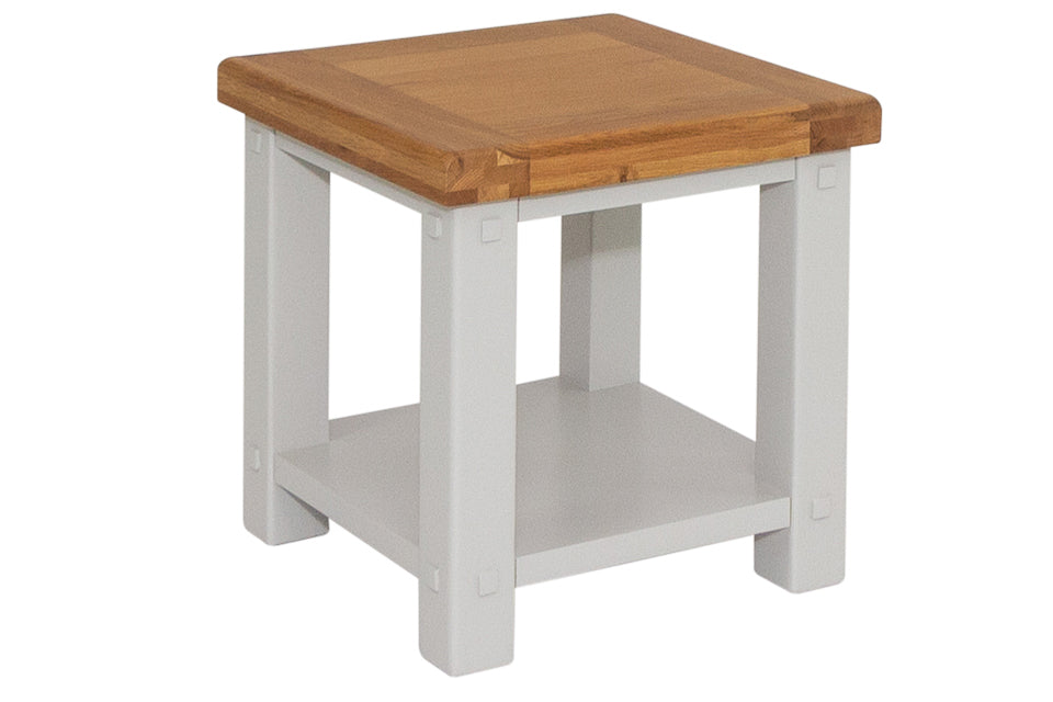 Bandon Grey And Oak Lamp Table With Shelf