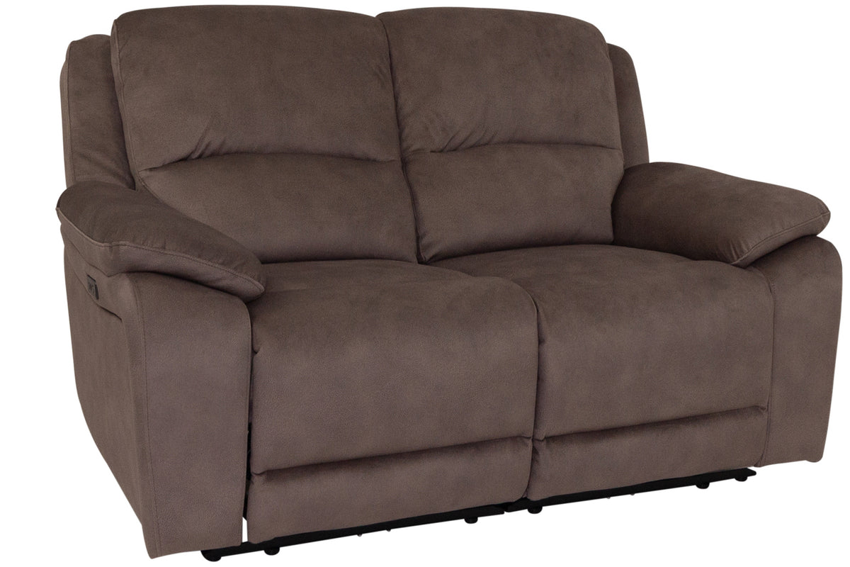 Brisbane brown fabric 2 Seater Power Recliner