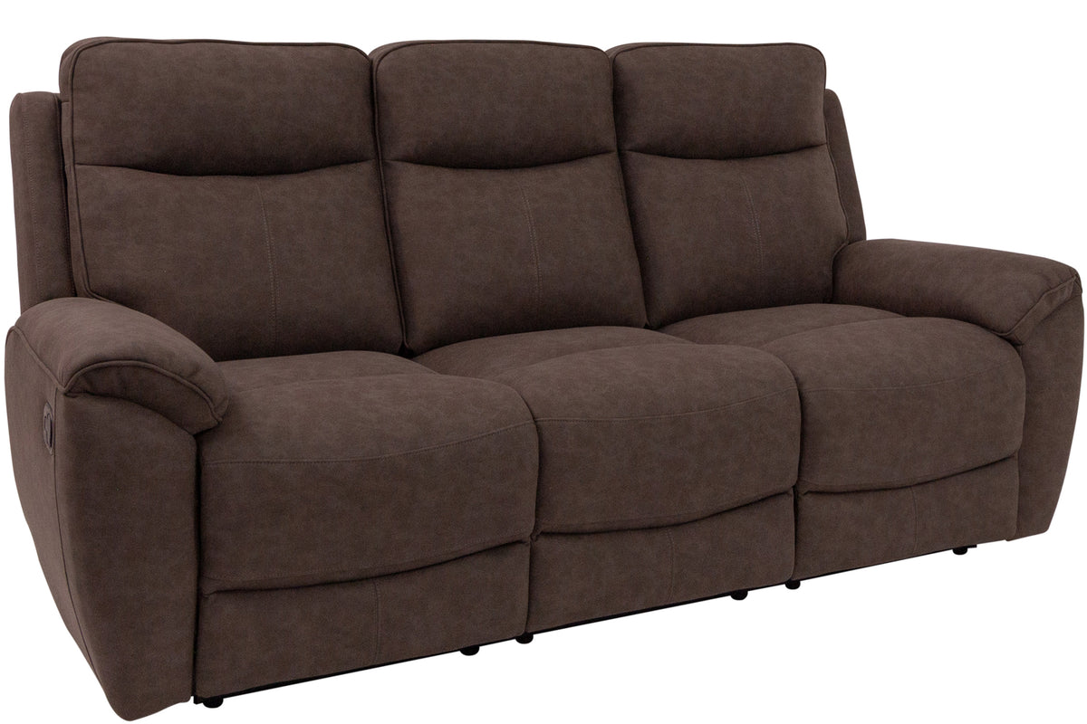 Brookfield Brown Fabric 3 Seater manual Recliner