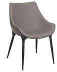 Cairo Taupe And Black Faux Leather And Metal Dining Chair