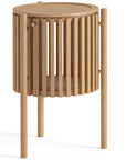 Carna Oak 1 Door Round Lamp Table