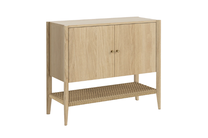 Cashel Small Sideboard with ratten shelf