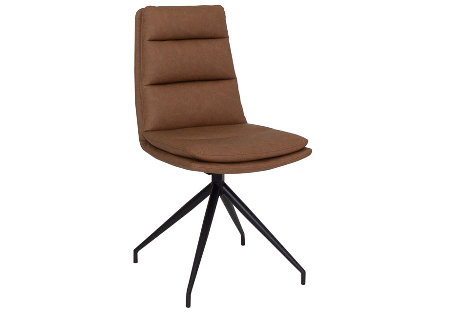 Eske Brown Faux Leather Dining Chair