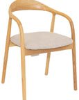 Fiordland Dining Chair with wood frame and fabric seat