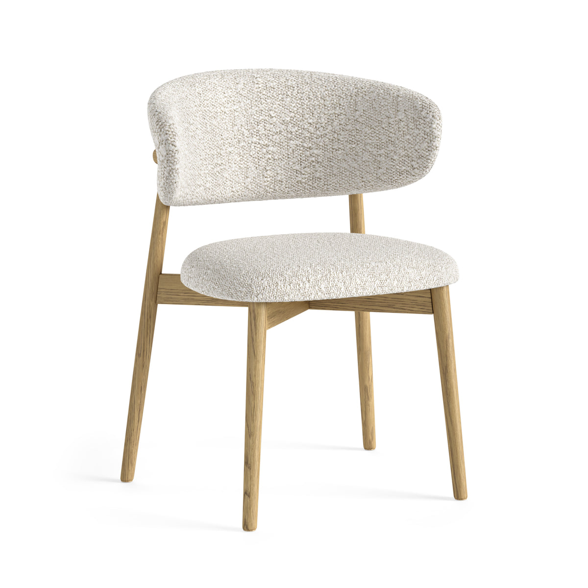 Henley_White_boucle_fabric Dining_Chair