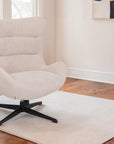 Kiel - White Swivel Armchair