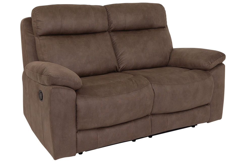 Jasmine Brown Fabric 2 Seater Manual Recliner