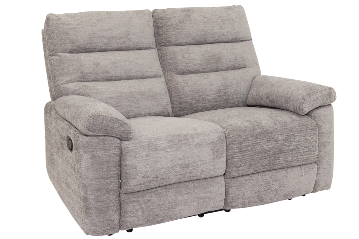 Kent grey fabric 2 Seater Manual Recliner
