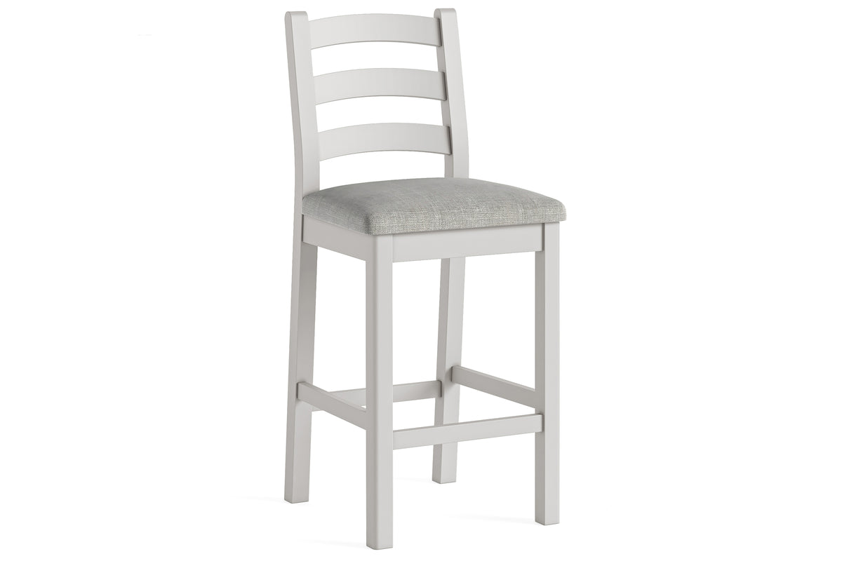 Kilronan Grey Barstool With Beige Fabric Seat