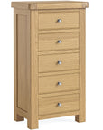 Kinvara 5 drawer Oak Tallboy