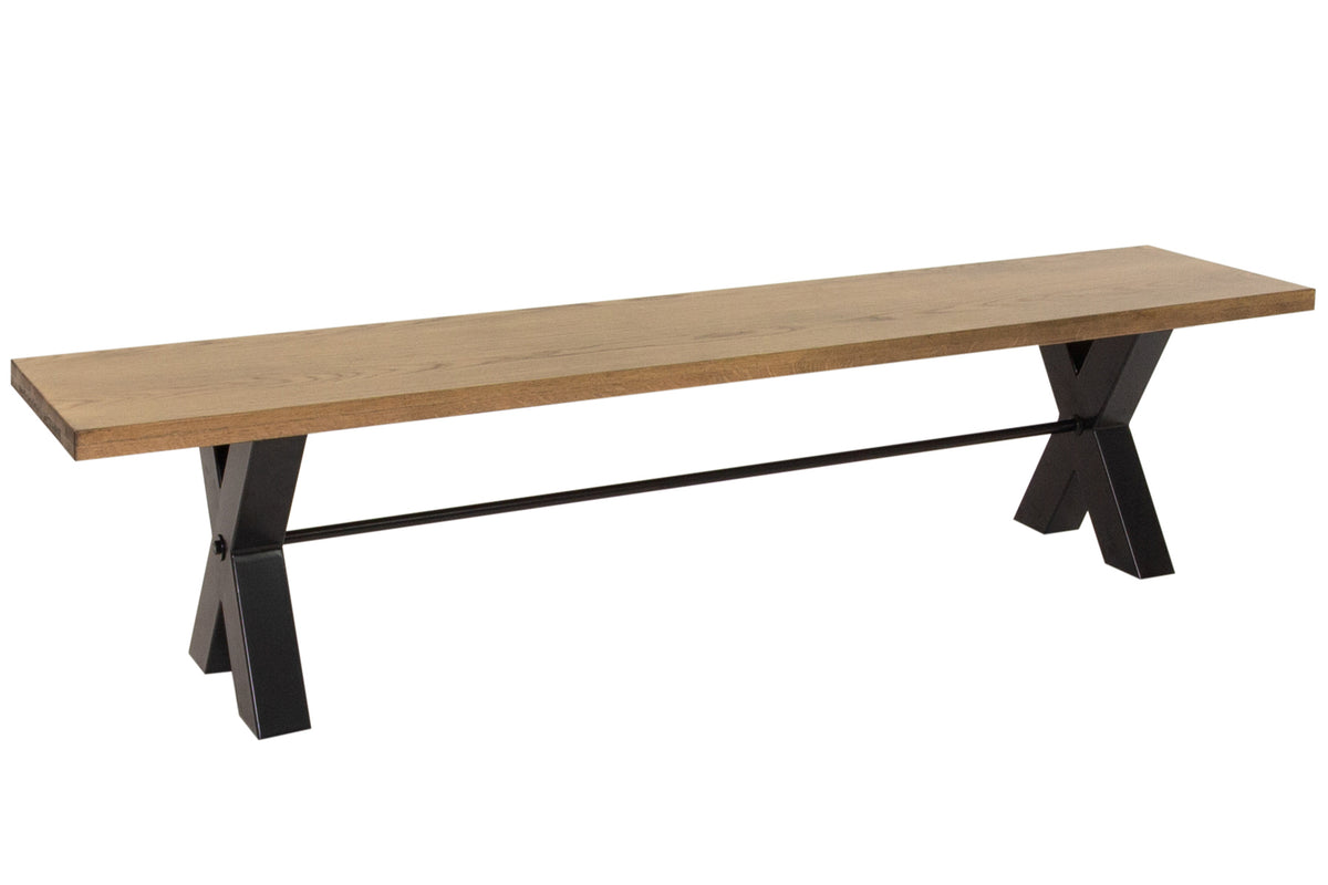 Laval 2 metre Bench with black cross legs