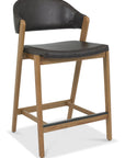 Leah Brown Faux Leather Barstool