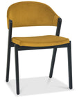 Leah Peppercorn Yellow Velvet Dining Chair