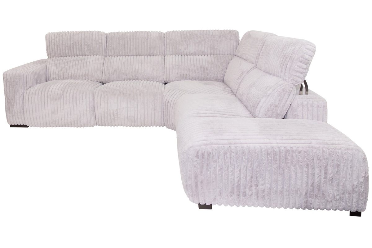 Leonardo Reclining Corner Suite in soft cord fabric