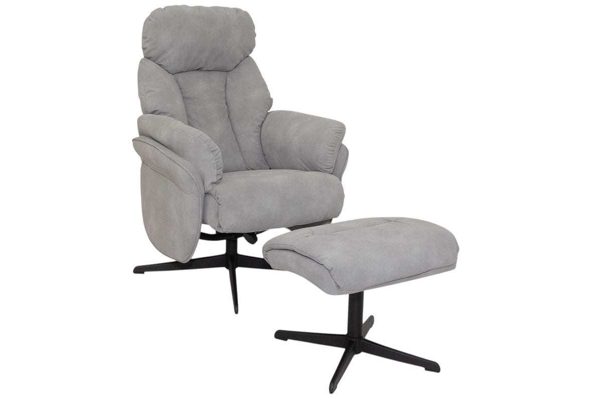 Loire Light Grey Swivel Recliner