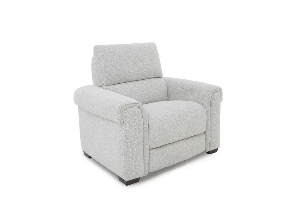 Lotus white textured Fabric Power Recliner