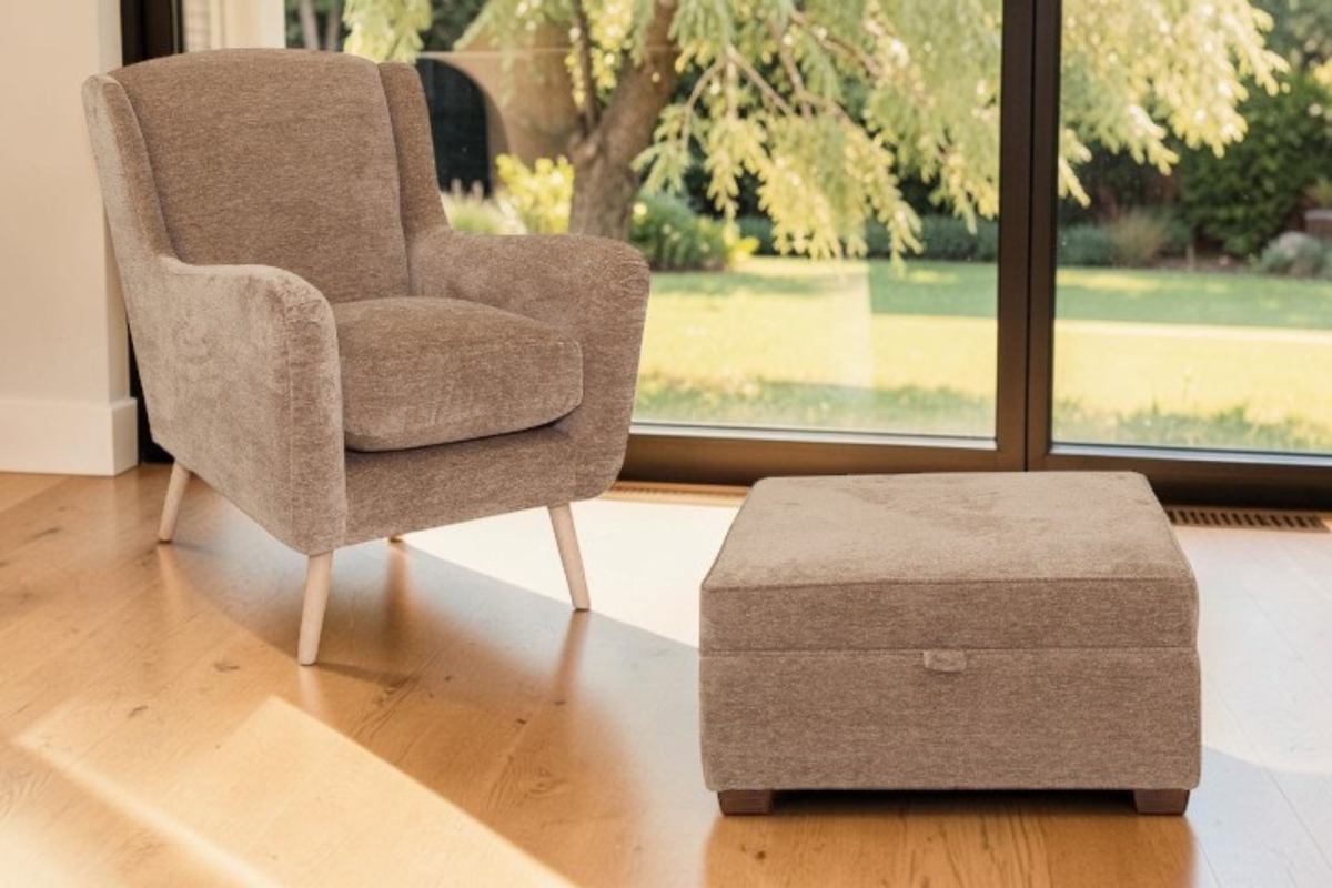 Marcella - Brown Fabric Armchair