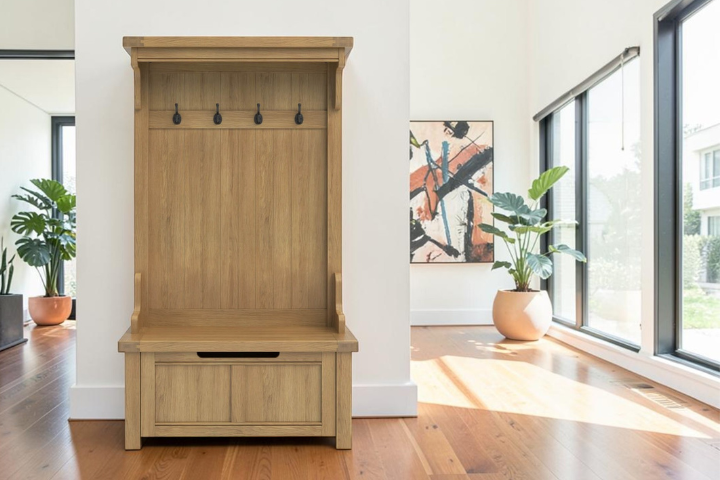 Miller Hall Stand with 4 hooks and one drawer lifestyle