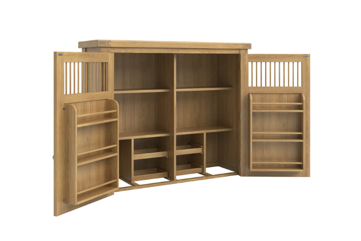 Miller Larder Hutch open with storage compartments
