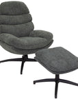 Noah Green Armchair and Footstool with black bases
