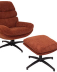 Noah Orange Armchair & Footstool with black bases