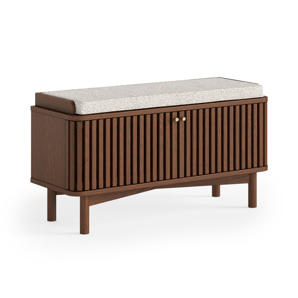 Ocean Hallway Bench with textured fabric padded cushion