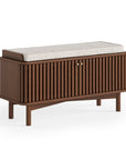 Ocean Hallway Bench with textured fabric padded cushion
