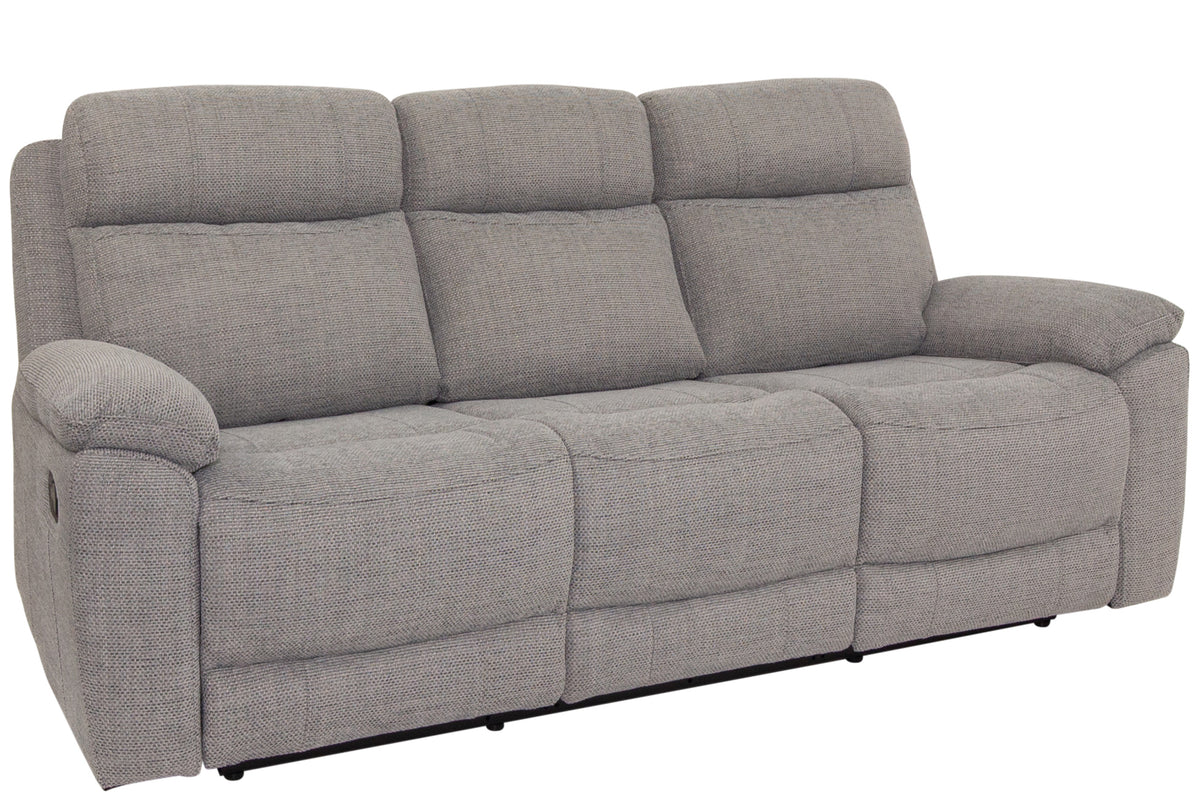 Olivia grey Fabric 3 Seater manual Recliner