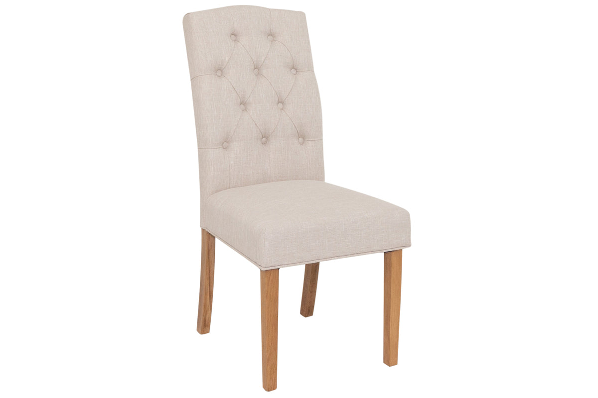 Owenea Cream Fabric button back Dining Chair