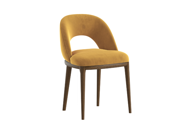 Paula Mustard Velvet Dining Chair