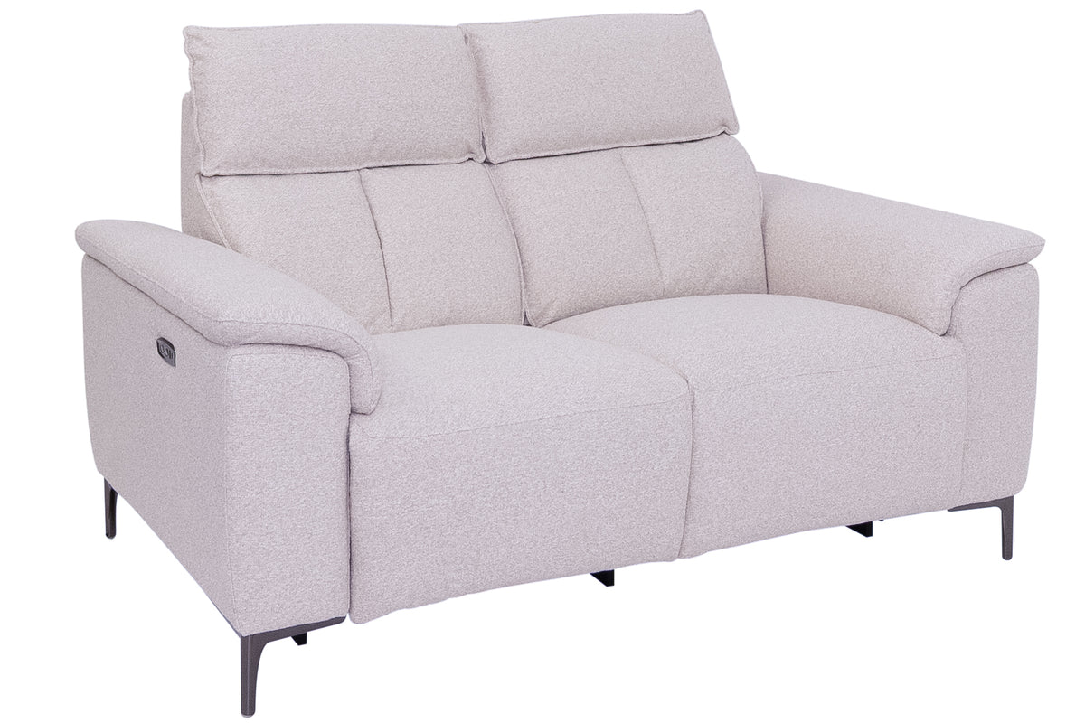 Potter white fabric 2 Seater Powered Recliner
