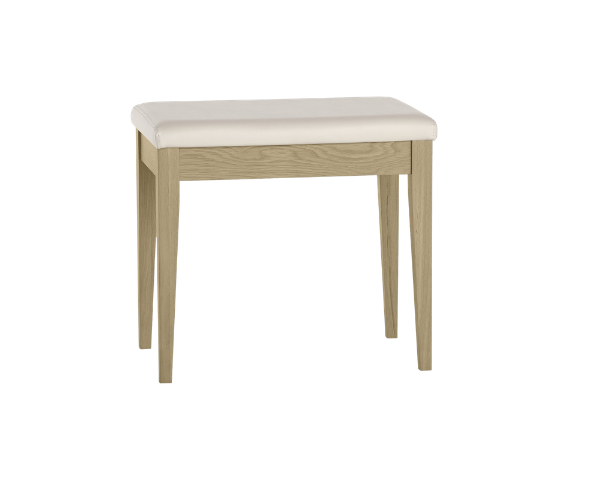 Prague Ivory Faux Leather Dresser Stool