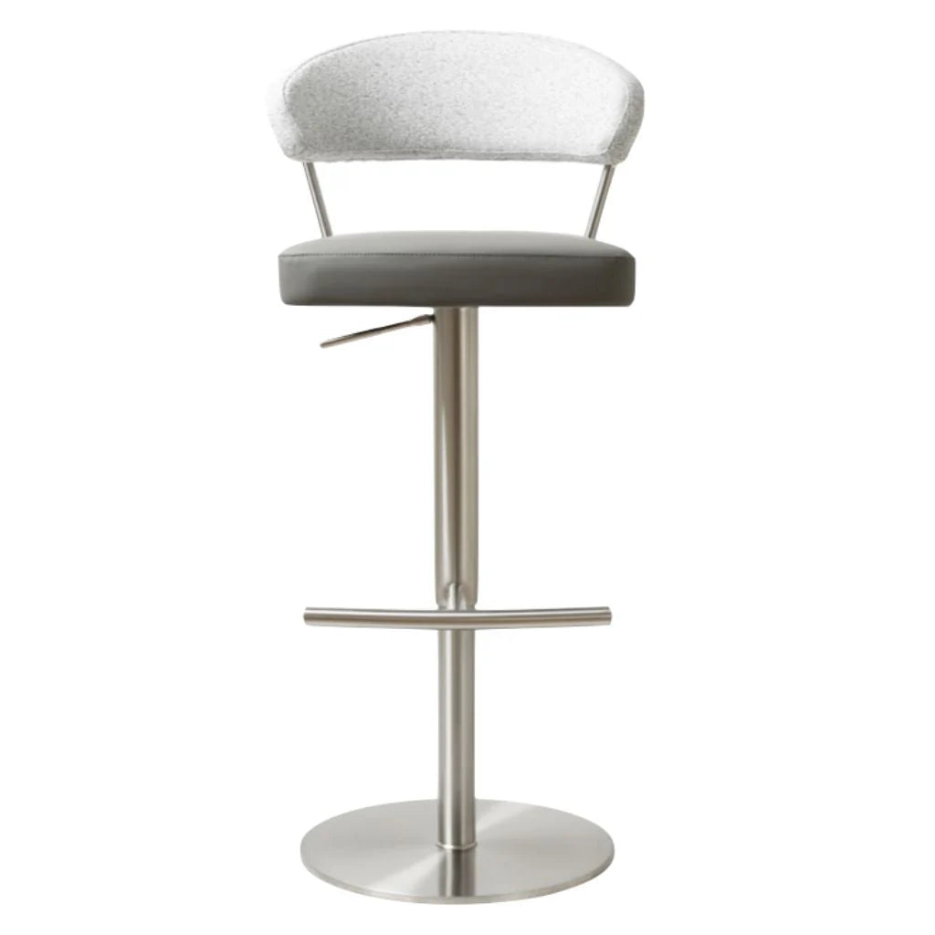 Rita Steel and Grey faux leather Barstool